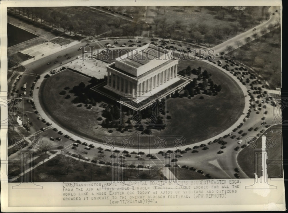 1941 Press Photo The Lincoln Memorial, Aerial View, Washington, D.C. - mja57118- Historic Images