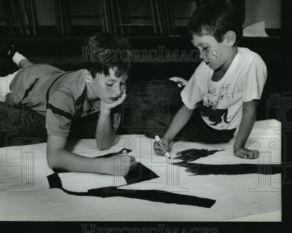 1993 Press Photo Kids at Hillside Elementary School In Study Buddy Program- Historic Images