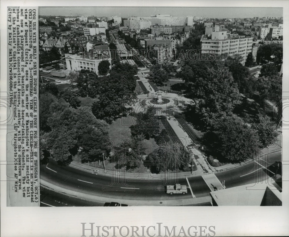 1966 Press Photo Overhead View of Dupont Circle with Connecticut Avenue- Historic Images