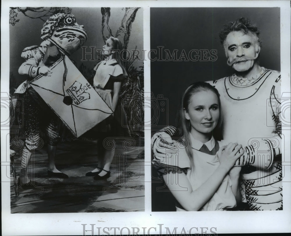 1985 Press Photo Richard Burton and His Daughter Kate in &quot;Alice in Wonderland&quot;- Historic Images