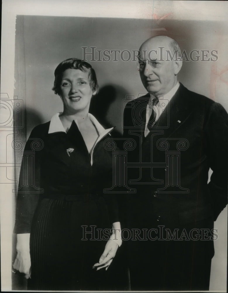 1951 Press Photo Henry Morgenthau Jr and Mrs. Marcelle Puthon Hirsch Got Married- Historic Images