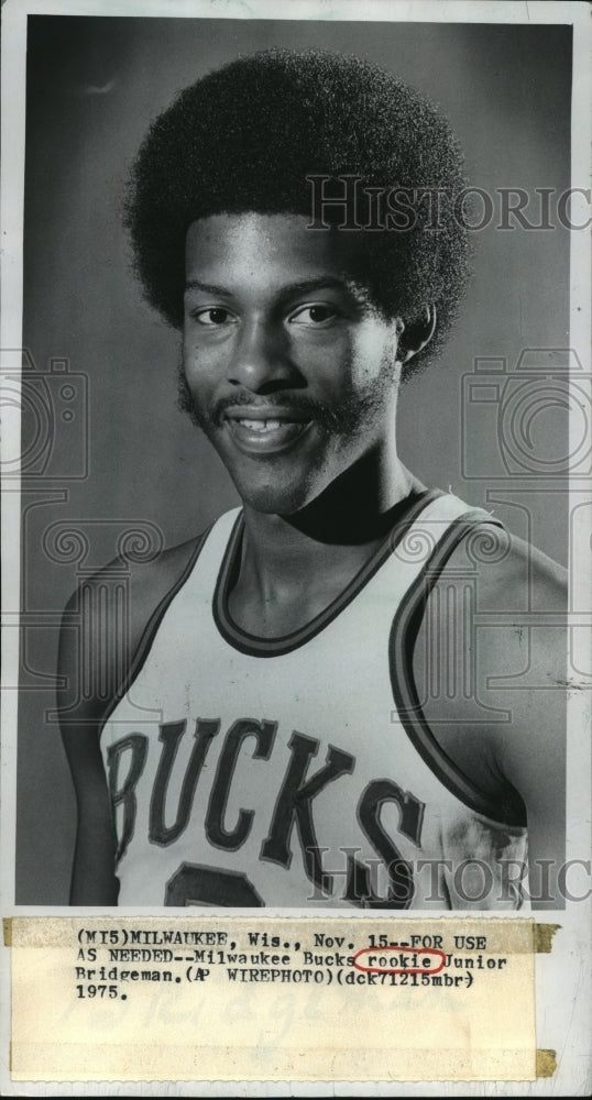 1987 Press Photo Milwaukee Bucks Rookie Junior Bridgeman - Historic Images