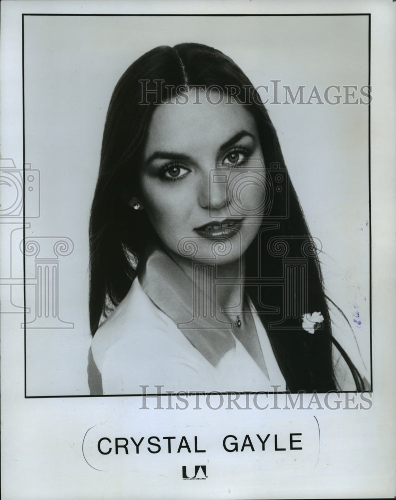 1978 Press Photo Country Singer Crystal Gayle Headshot- Historic Images