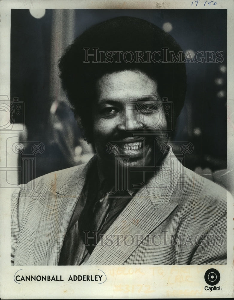 1971 Press Photo Jazz Saxophonist Cannonball Adderley - Historic Images