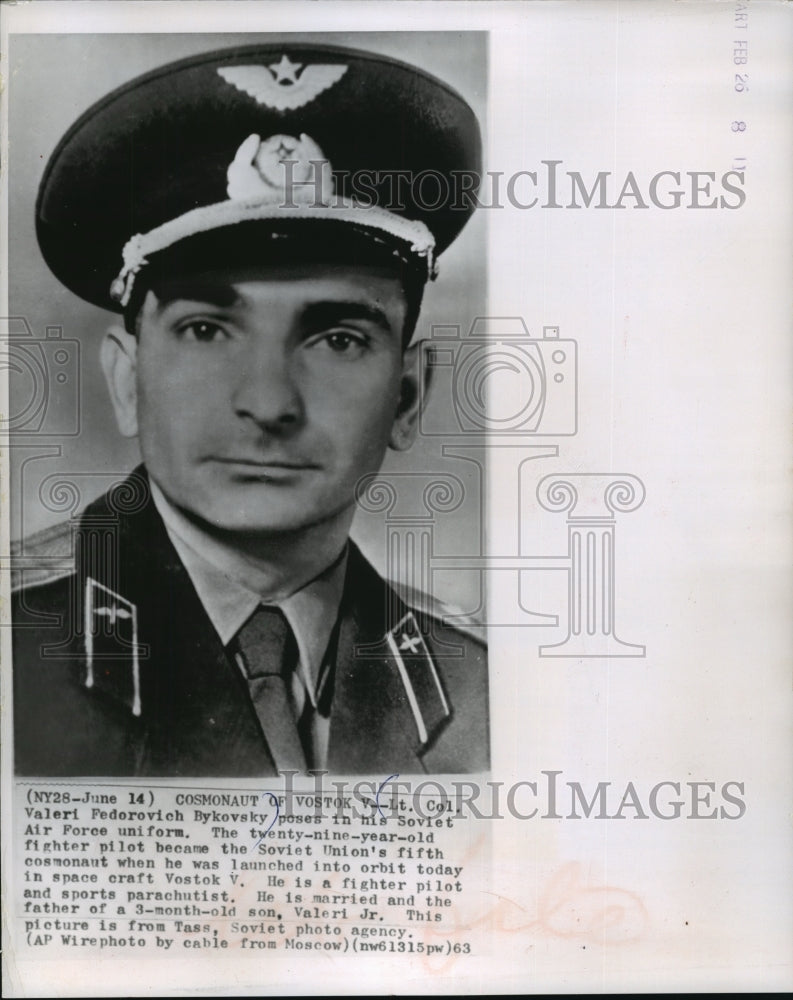 1963 Press Photo Lieutenant Colonel Valeri Fedorovich Bykovsky Soviet Air Force- Historic Images