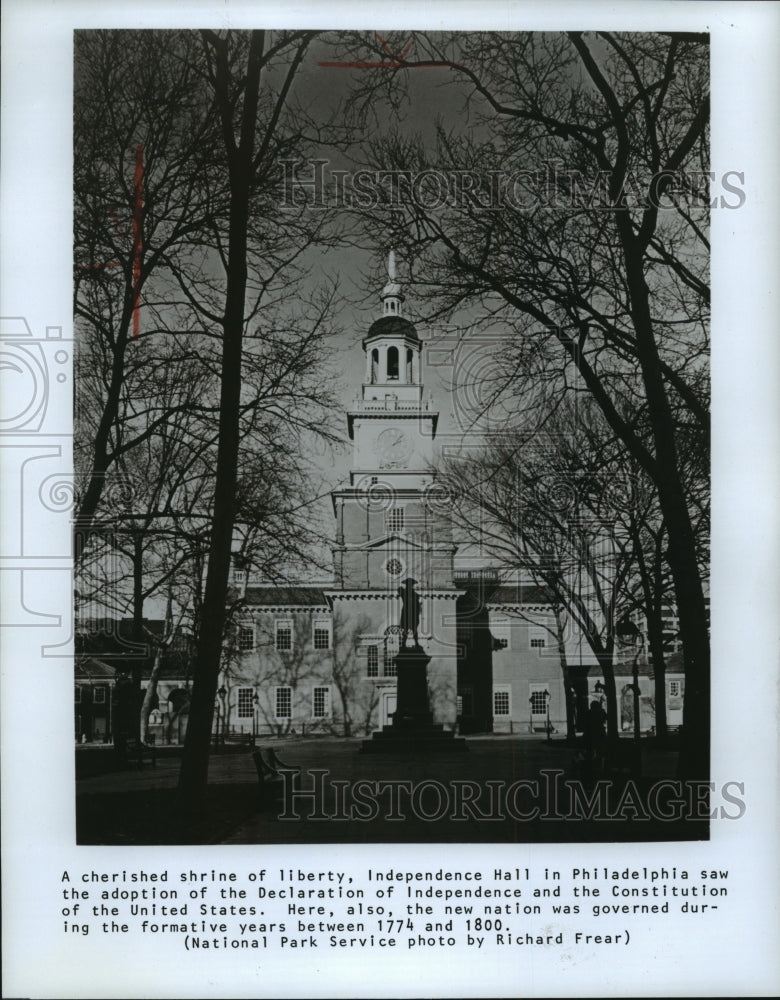 1990 Press Photo Philadelphia Building, Independence Hall in Philadelphia - Historic Images