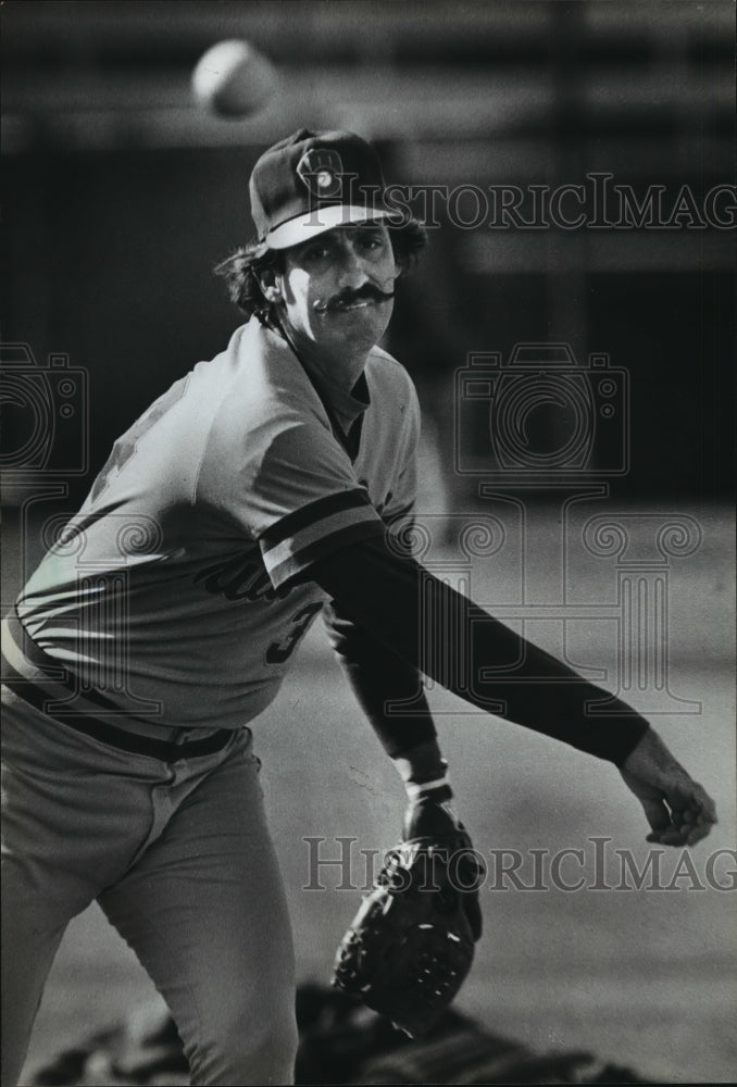 1983 Press Photo Milwaukee Brewer, relief pitcher Rollie Fingers- Historic Images