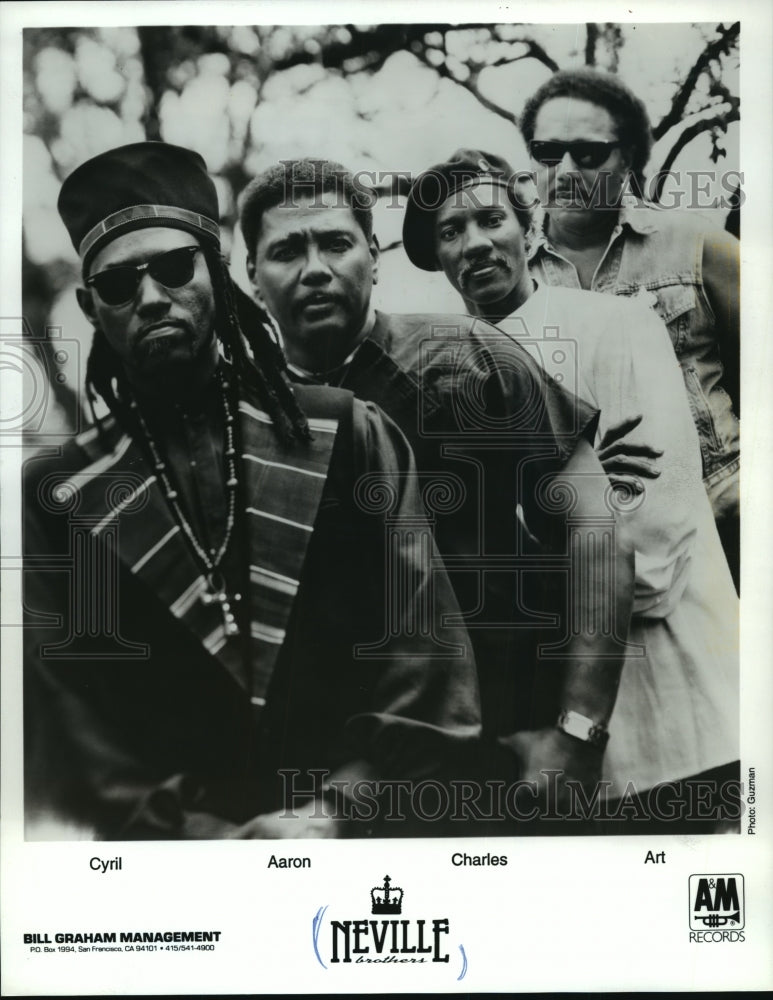  Press Photo Neville Brothers Cyril, Aaron, Charles, and Art A&amp;M Records- Historic Images