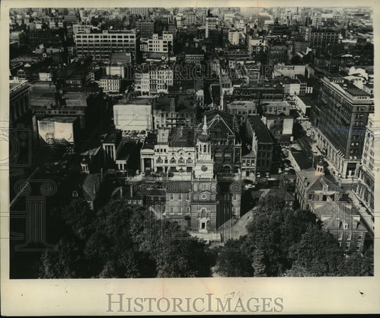 1950 Press Photo View of Independence Hall in Philadelphia Before Restorations- Historic Images