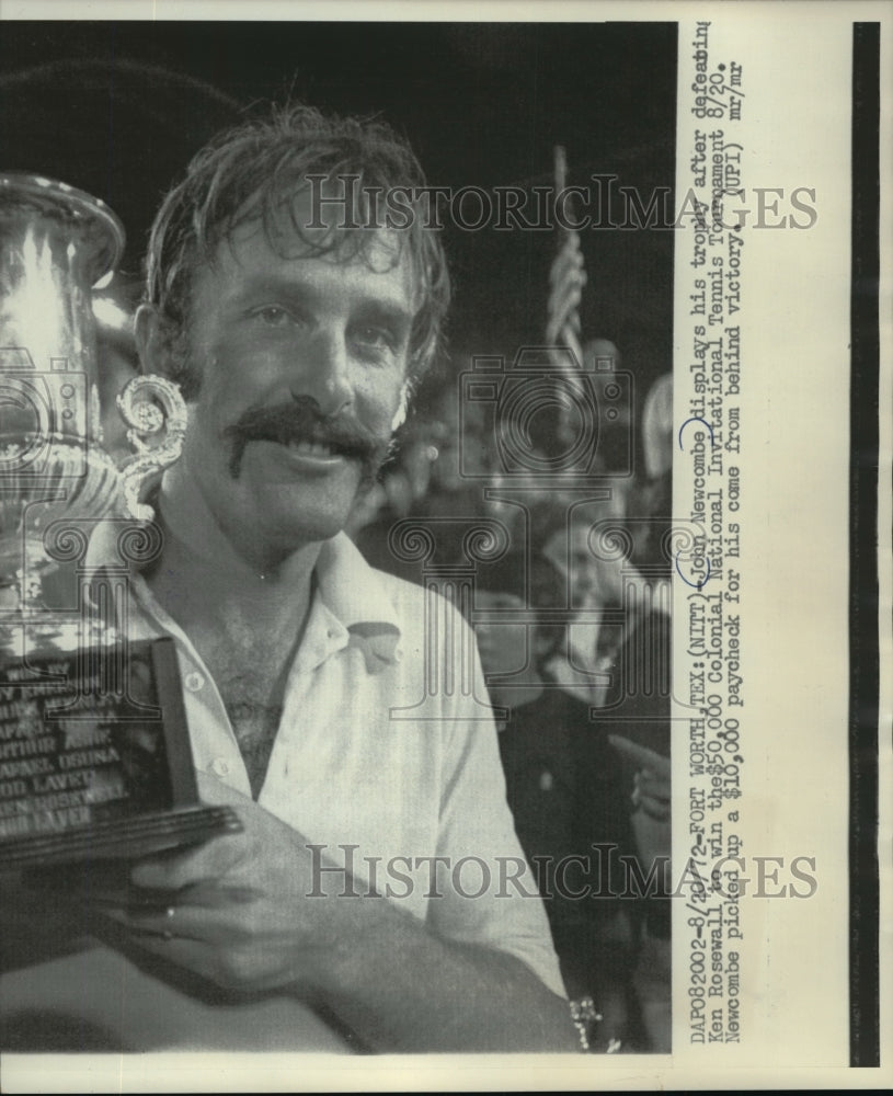 1972 Press Photo John Newcombe After Winning Colonial National Invitational- Historic Images