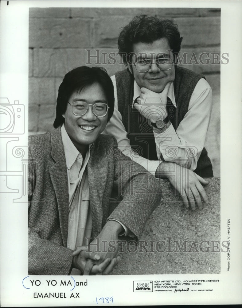 1989 Press Photo Yo-Yo Ma and Emanuel Ax- Historic Images