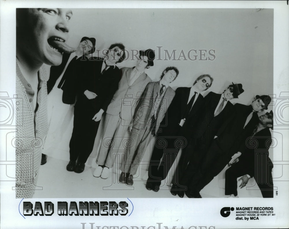 1982 Press Photo Promotional Picture for the Band &quot;Bad Manners&quot;- Historic Images