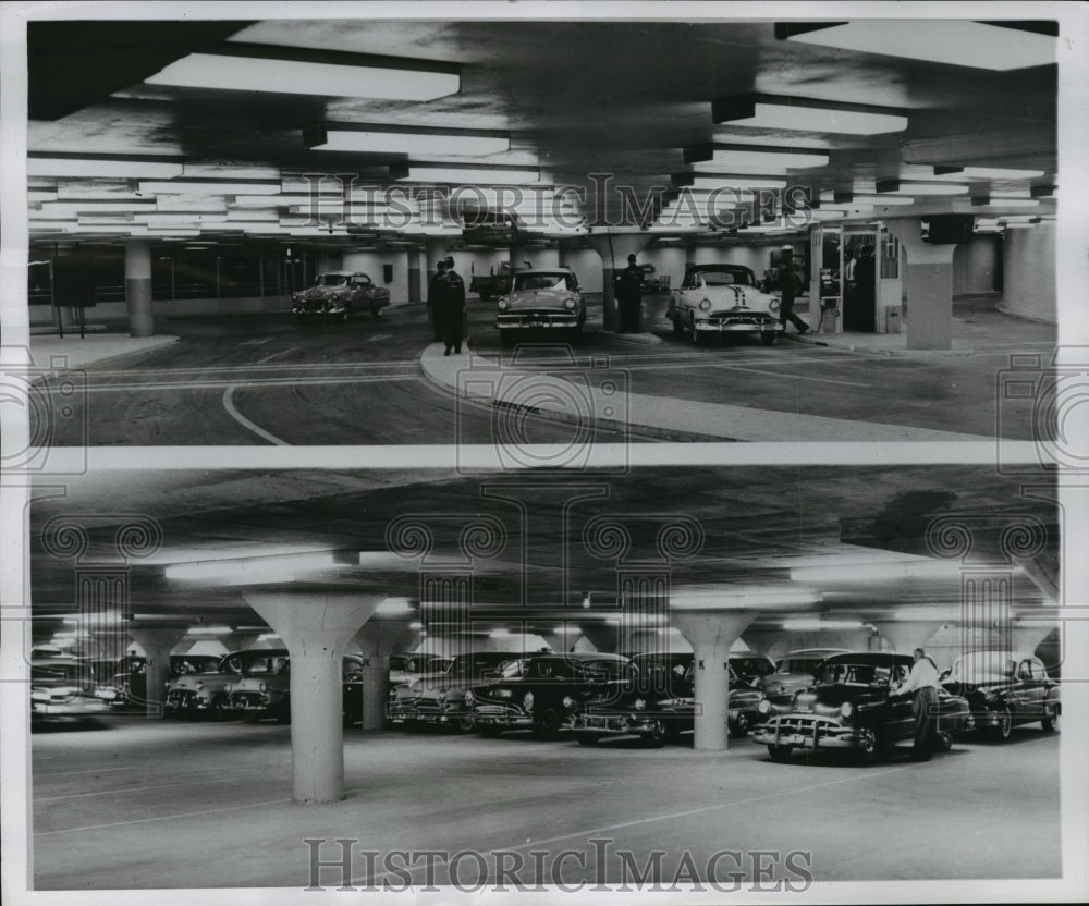 1954 Press Photo Chicago&#39;s Underground Parking Garage located under Grant Park- Historic Images