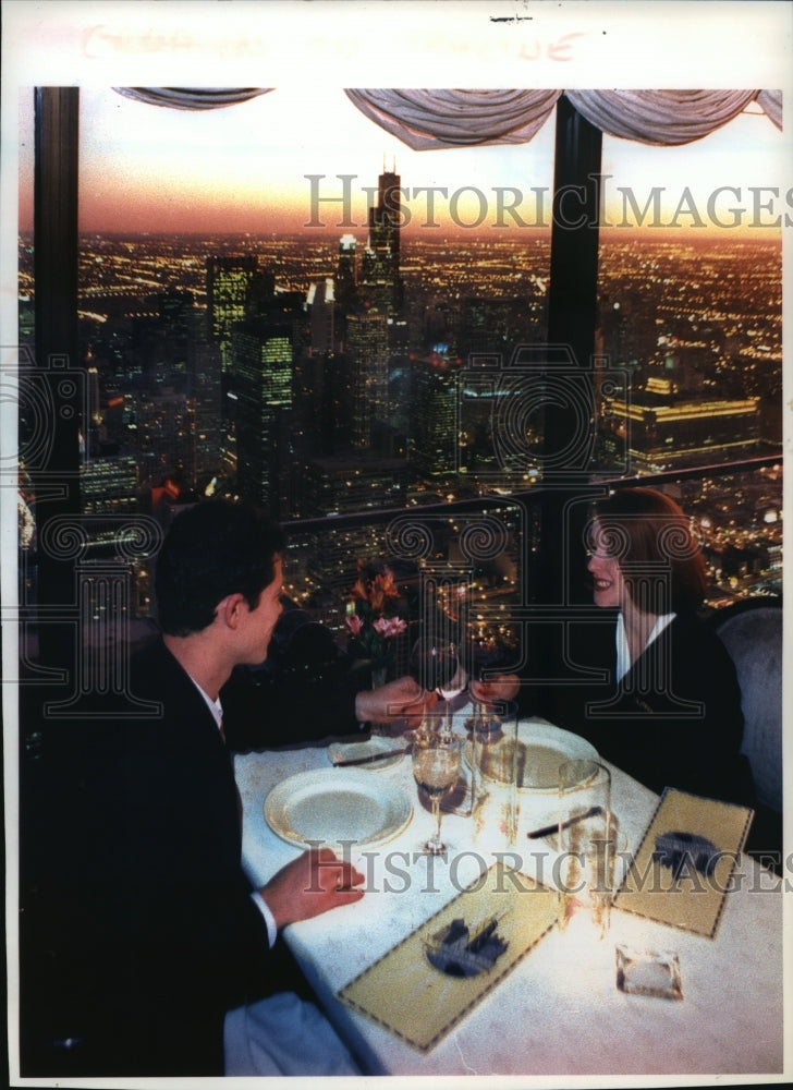 1993 Press Photo View Atop Hancock Center in Chicago, Illinois- Historic Images