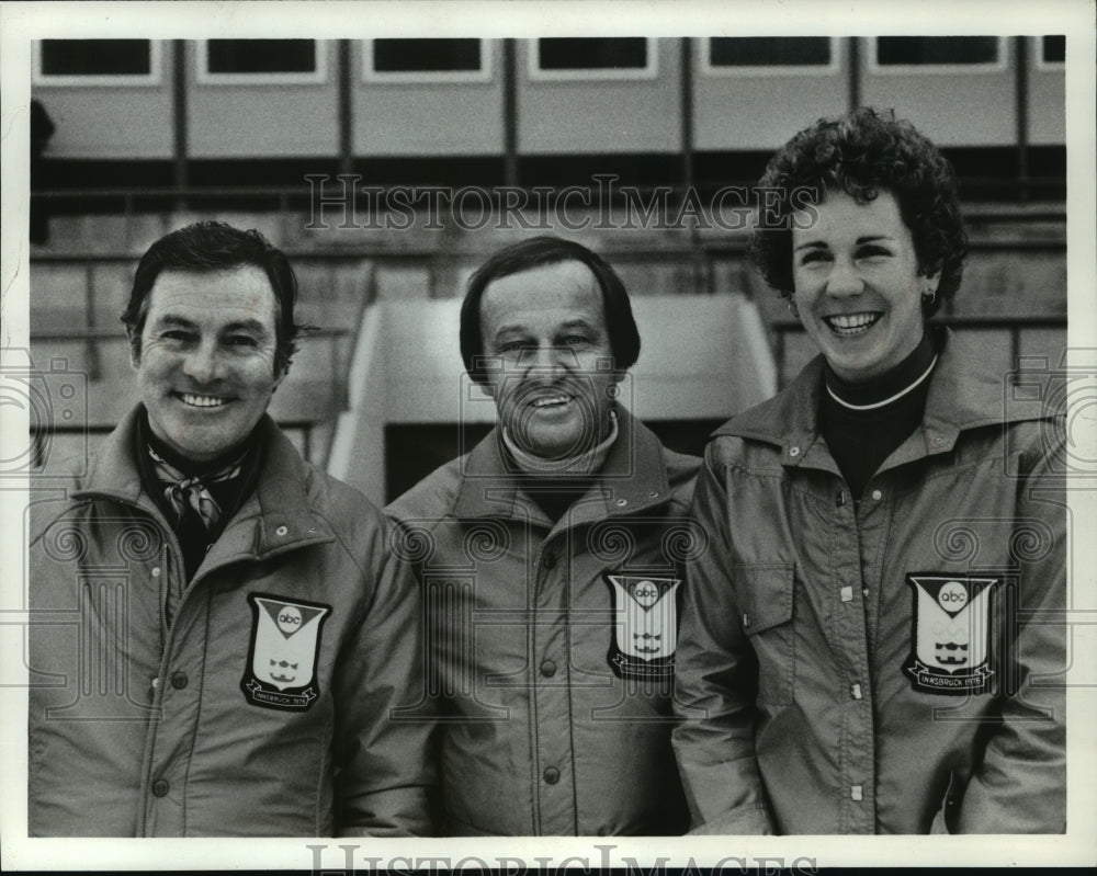 1976 Press Photo Art Devlin, Jim McKay, Anne Henning Winter Sport Olympians- Historic Images