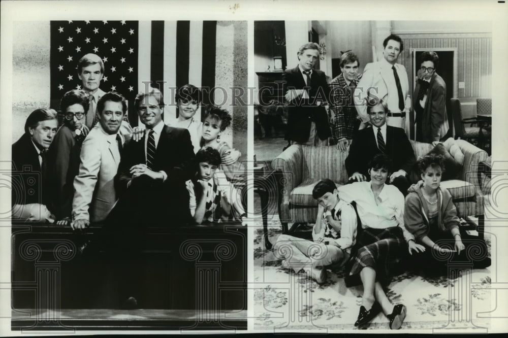 1985 Press Photo Tom Callaway &amp; the cast of Showtime&#39;s comedy, &quot;Washingtoon&quot;- Historic Images