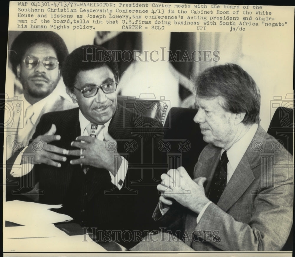 1977 Press Photo President Carter Meets with Board of Southern Christians- Historic Images