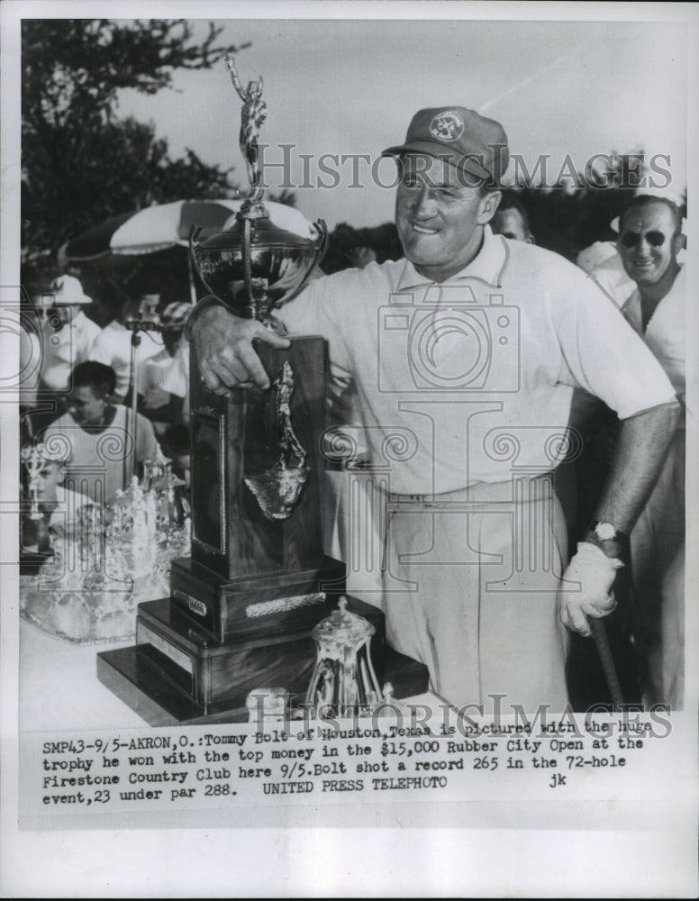 1954 Press Photo Tommy Bolt of Houston, Tex., earned a trophy in Ohio- Historic Images