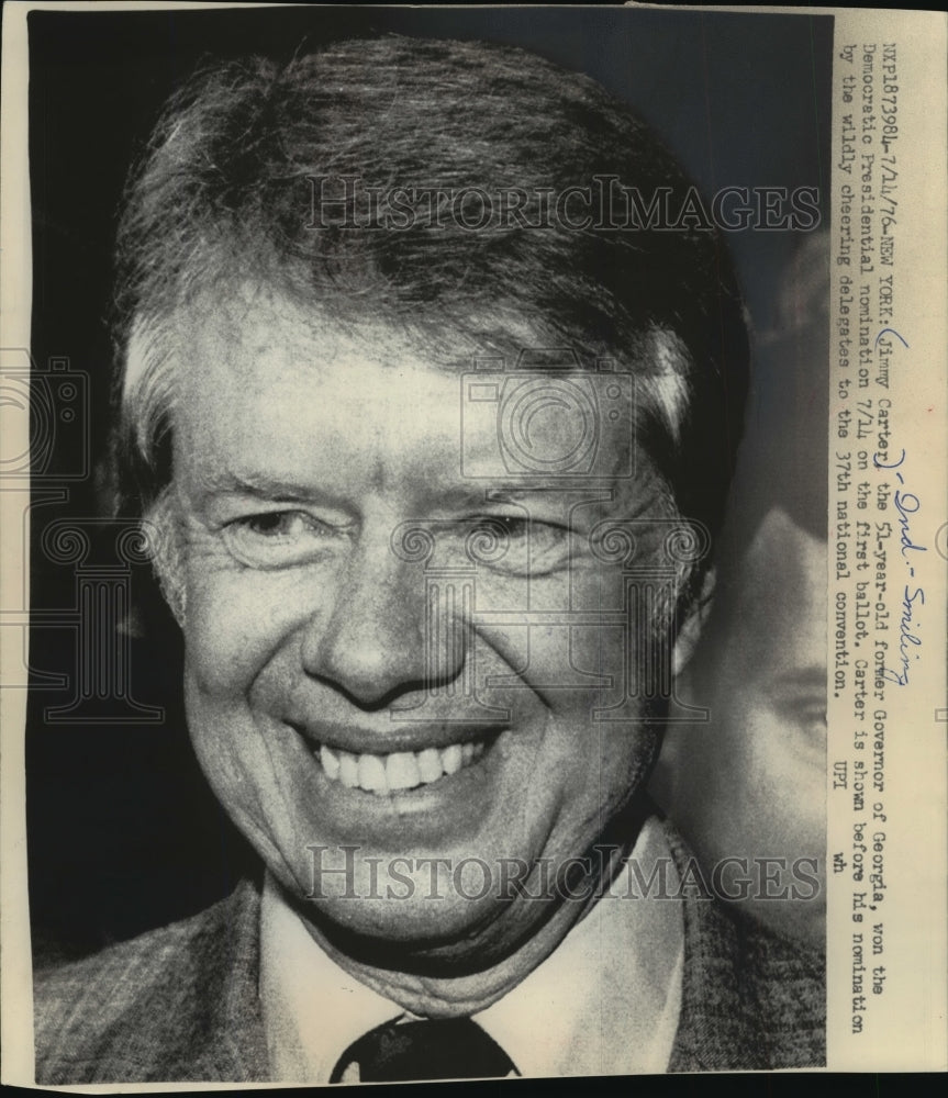 1976 Press Photo Jimmy Carter, Democratic Party Presidential Nominee- Historic Images