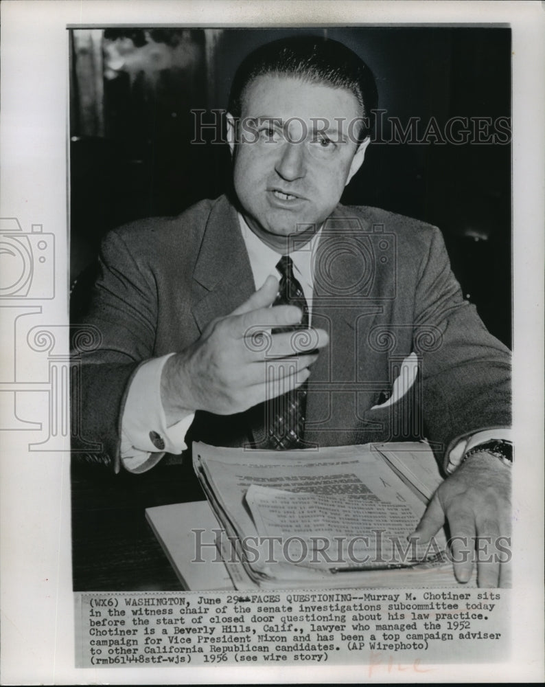 1956 Press Photo Beverly Hills Lawyer Murray M. Chotiner- Historic Images