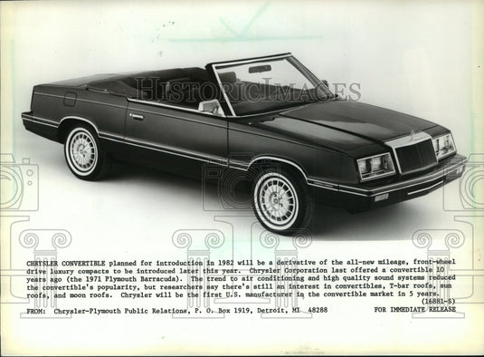 1981 Press Photo Chrysler LeBaron- Historic Images