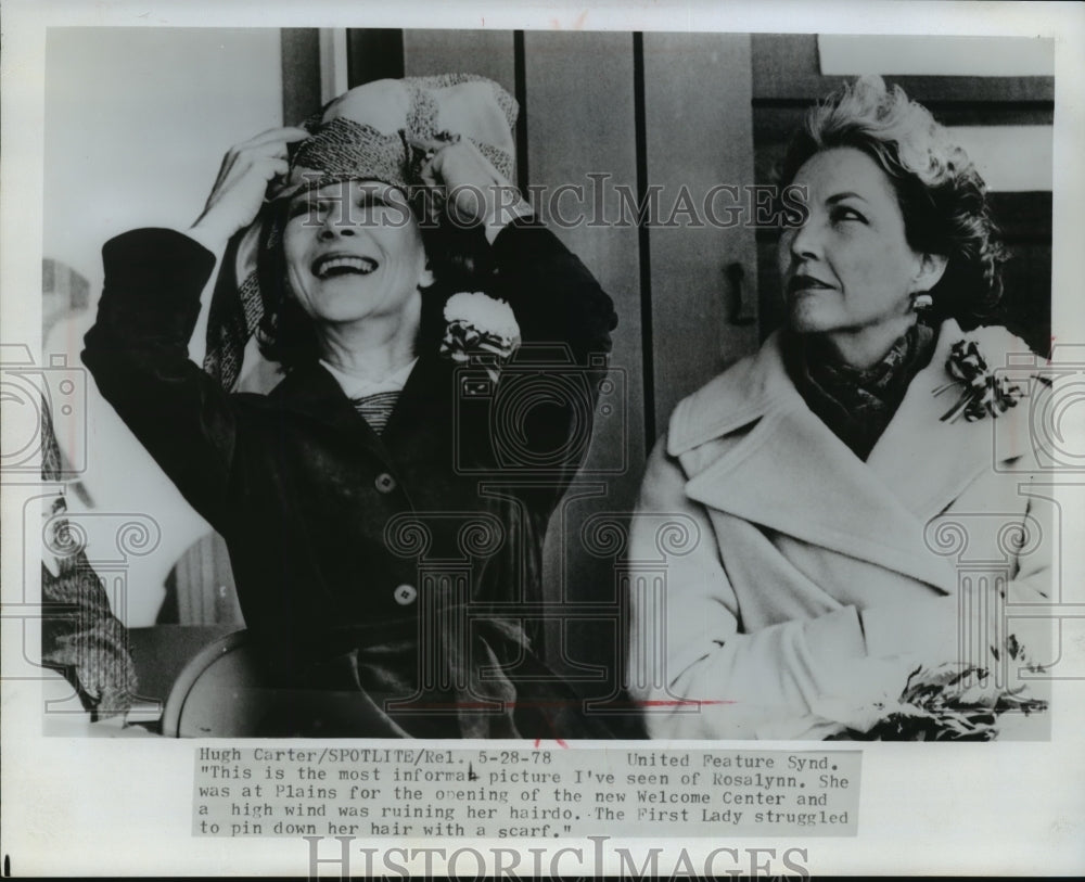 1978 Press Photo Rosalynn Carter &amp; Unknown Woman at Opening of Welcome Center- Historic Images