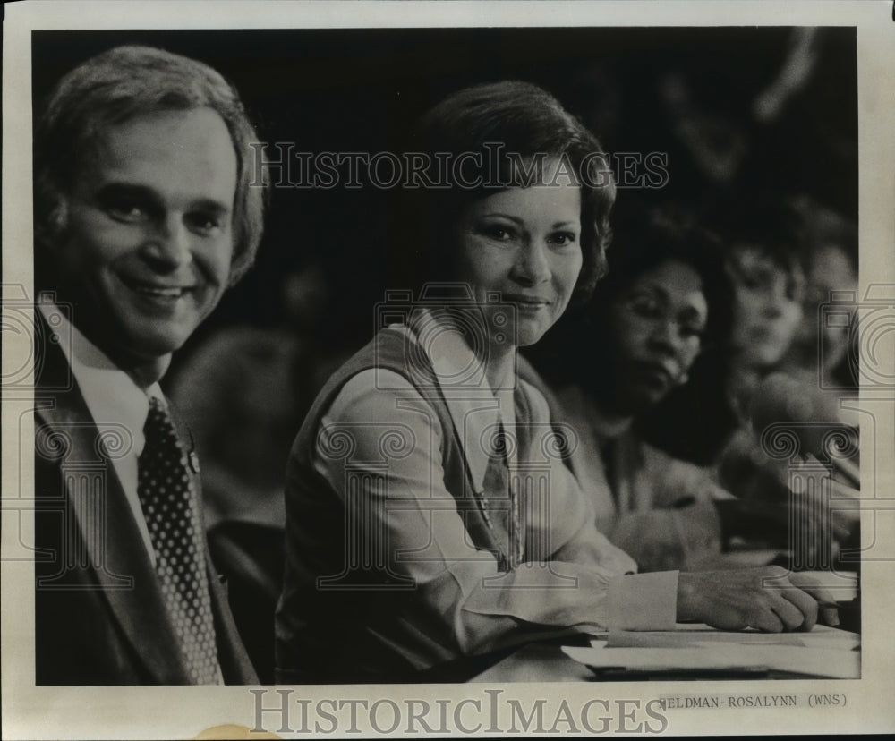 1977 Press Photo Feldman and Rosalynn Carter in Indiana- Historic Images