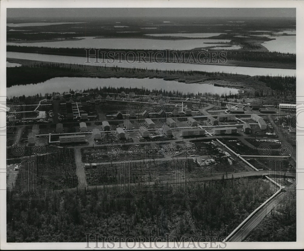 1961 Press Photo Aerial view of Inuvik, Canada - Northwest Territories- Historic Images