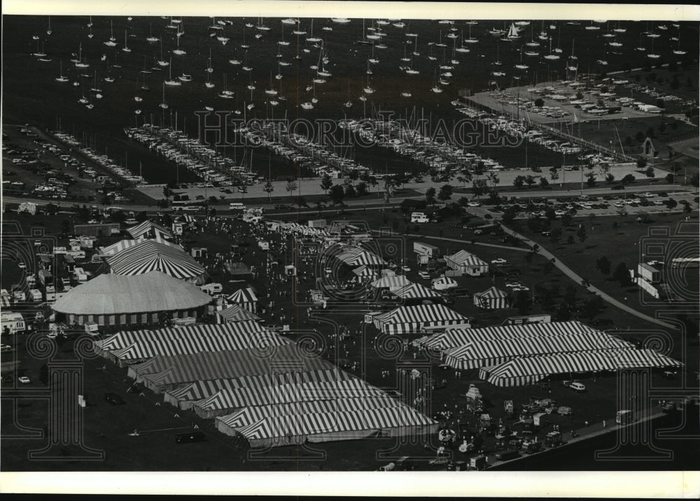 1989 Press Photo Great Circus Parade Show Grounds, Aerial View, Milwaukee- Historic Images