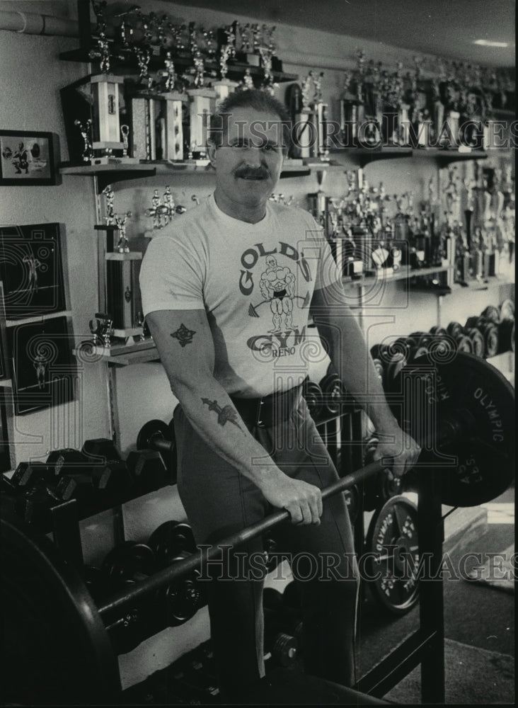 1986 Press Photo Rocky Rauch, Cancer Victim, Weight Lifter - mja70370- Historic Images