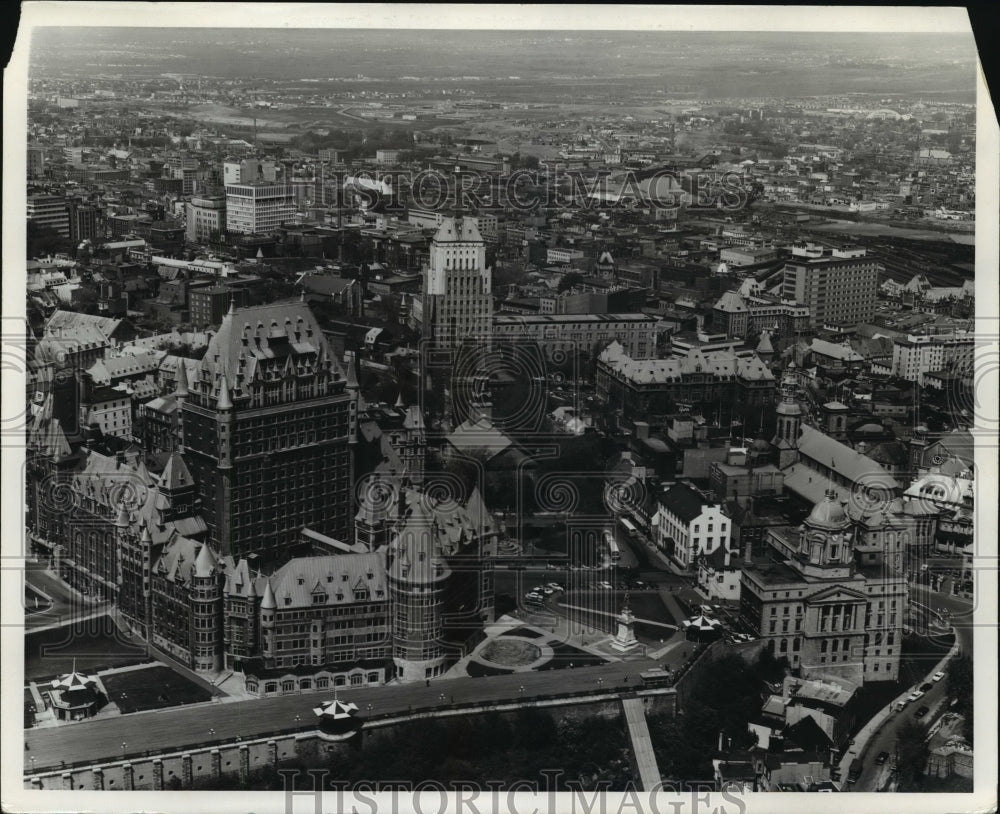 1969 Press Photo Chateau Frontenac Hotel, Aerial, Quebec City, Quebec- Historic Images