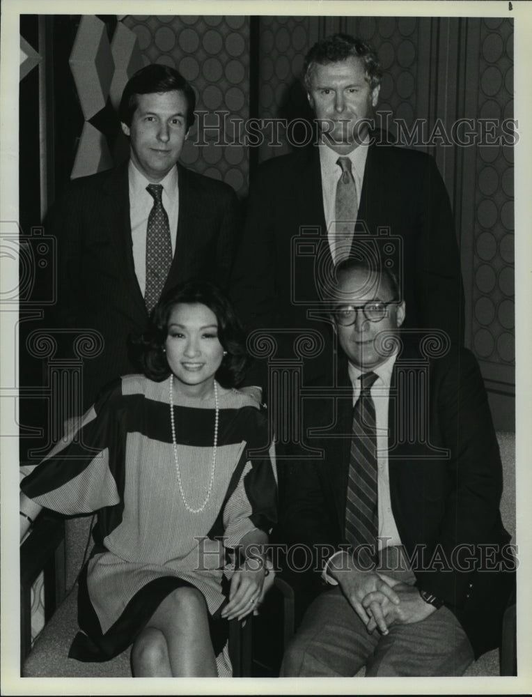 1984 Press Photo NBC News Convention Floor Reporters Chris, Don, Ken and Connie.- Historic Images