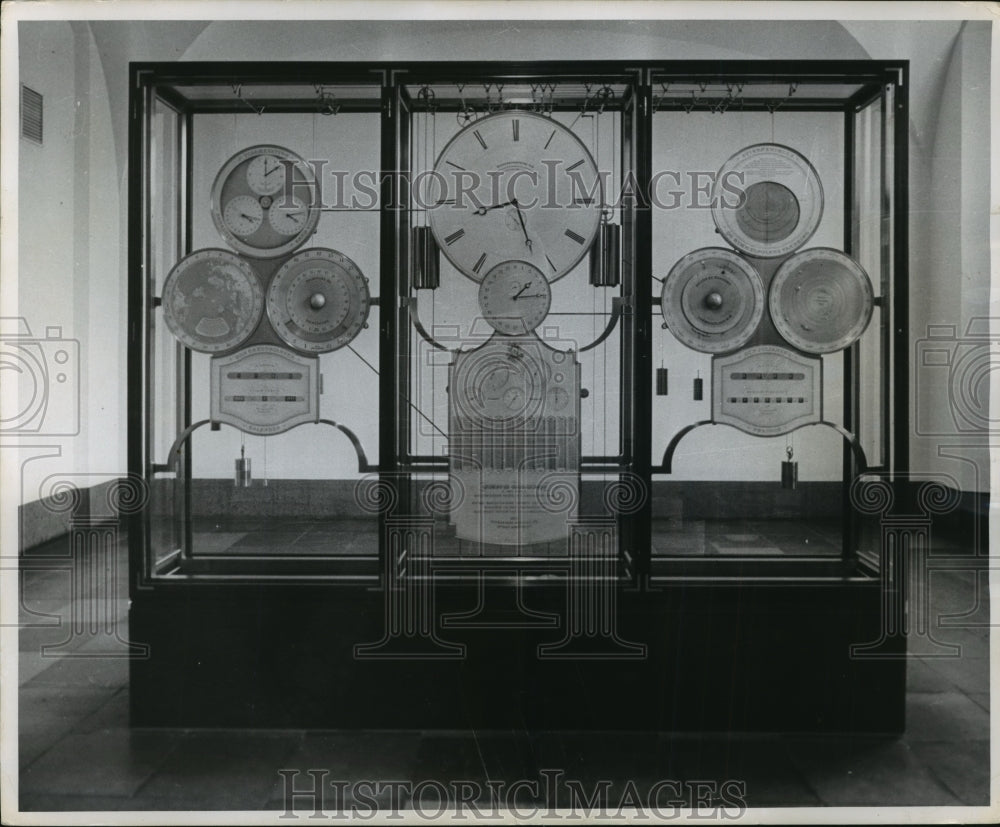 1958 Press Photo Jens Olsen's Astronomical Clock in Copenhagen Denmark Town Hall