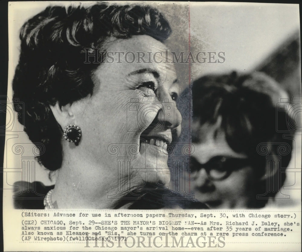 1971 Press Photo Eleanor Daley, Wife of Chicago Mayor Richard Daley- Historic Images