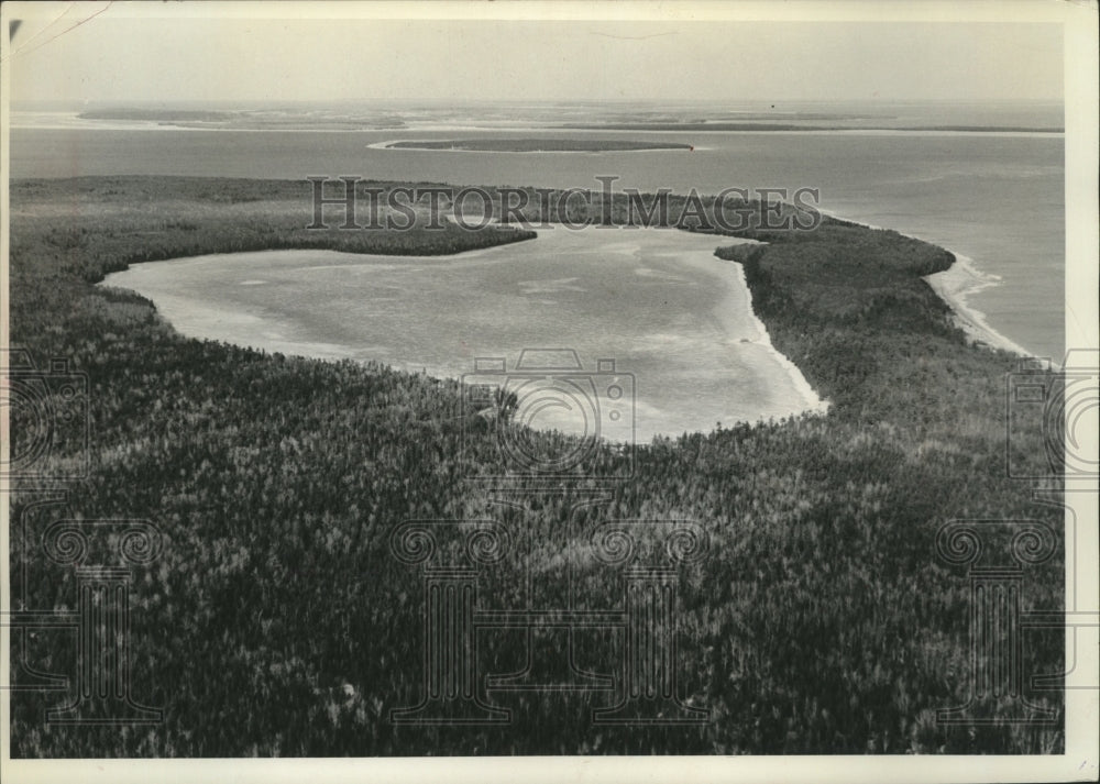 1961 Press Photo Europe Lake, Aerial View, Door County Wisconsin - mja72452- Historic Images