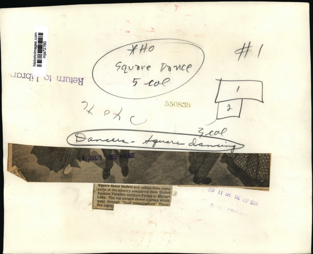 1955 Press Photo Square Dancers and Callers Completed United Squares Vacation