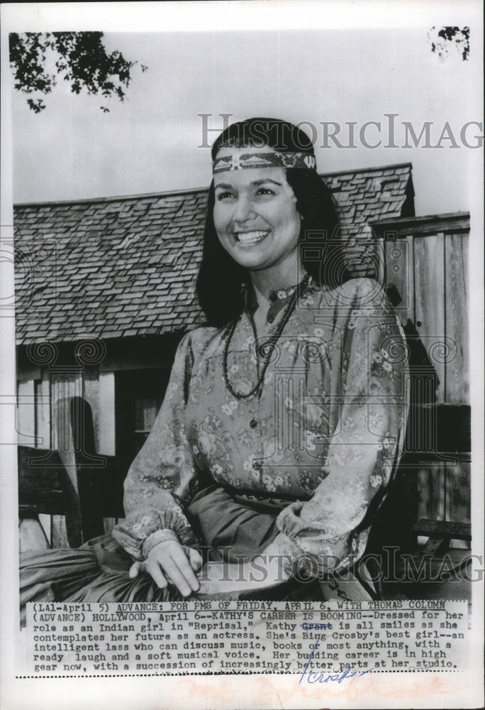 1956 Press Photo Kathy Grant Dressed as an Indian Girl in &quot;Reprisal&quot;- Historic Images