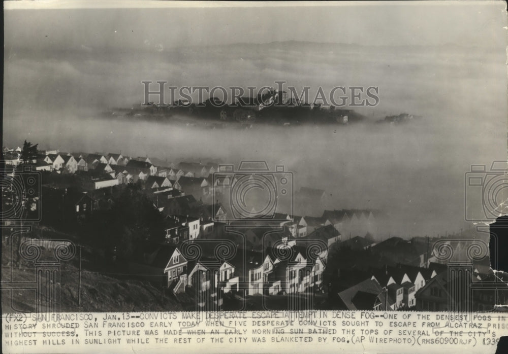 1939 Press Photo Densest fog in history gave convicts chance to escape Alcatraz- Historic Images