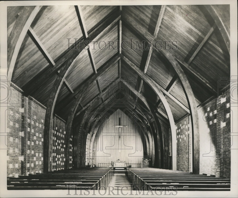 1955 Press Photo Inside of Zion Lutheran Church in Portland, Oregon- Historic Images