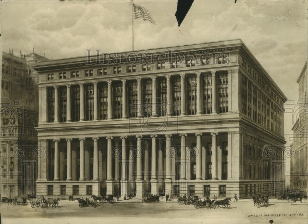 1908 Press Photo National City Bank in New York City- Historic Images