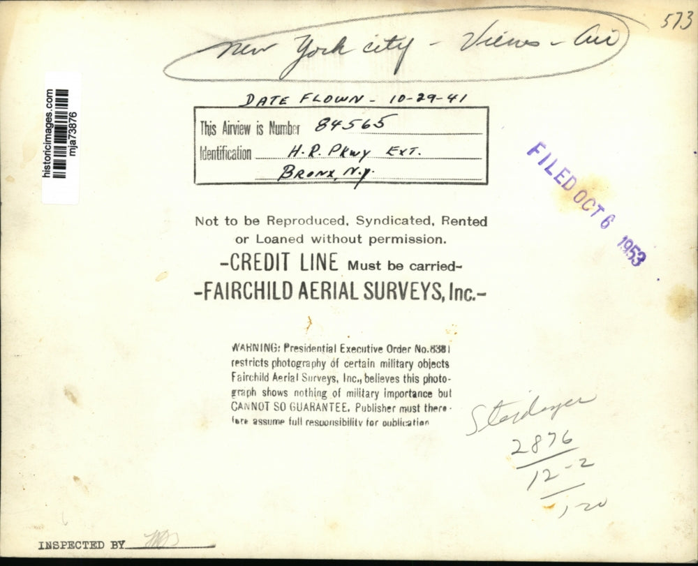 1941 Press Photo Aerial View of New York City - mja73876