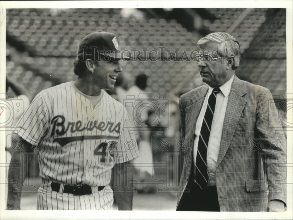 1990 Press Photo Baseballs Tom Trebelhorn and Harry Dalton of Milwaukee Brewers- Historic Images
