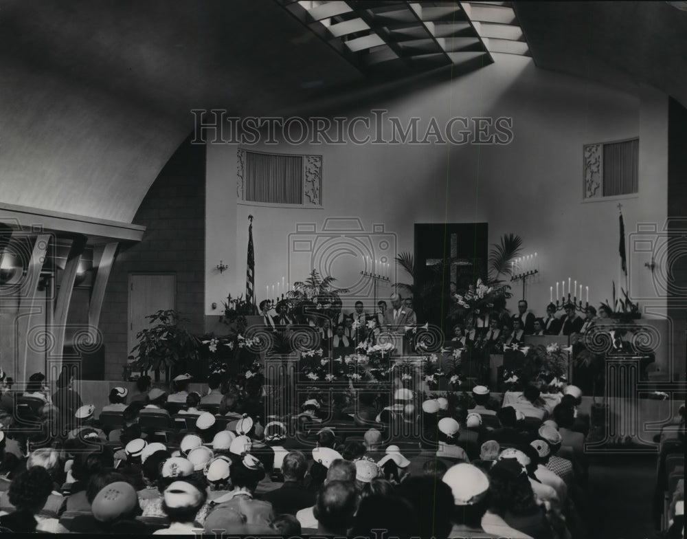 1954 Press Photo Church of the Open Door Celebrates the Resurrection- Historic Images