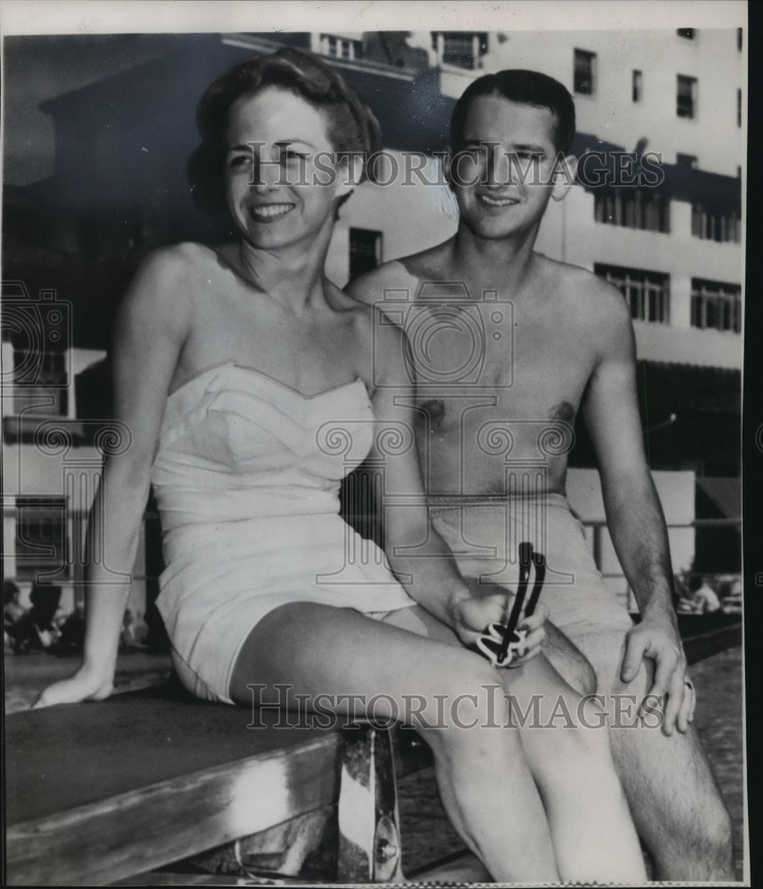 1953 Press Photo Major and Mrs. William Clark on their honeymoon in Colorado- Historic Images