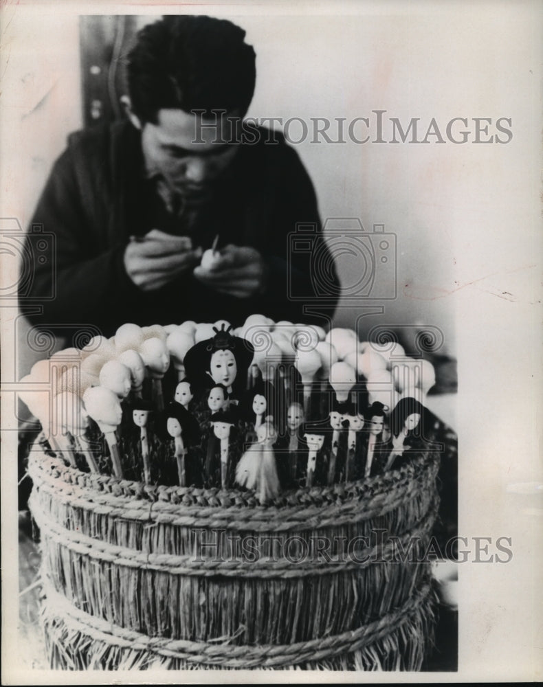 1967 Press Photo Clay Doll Heads in the Making - mja75730- Historic Images