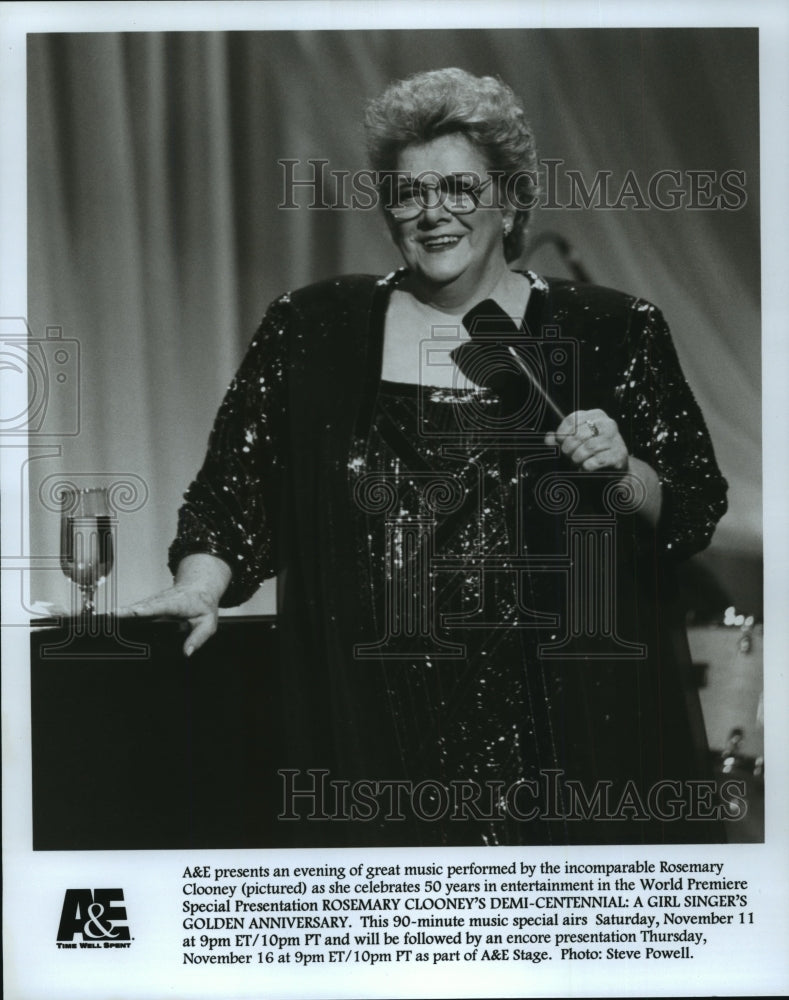  Press Photo Singer Rosemary Clooney Celebrating 50 Years in Entertainment- Historic Images