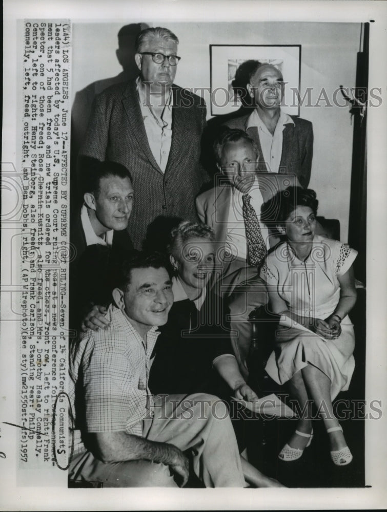 1957 Press Photo Seven California Communist Leaders Affected by U.S Ruling- Historic Images