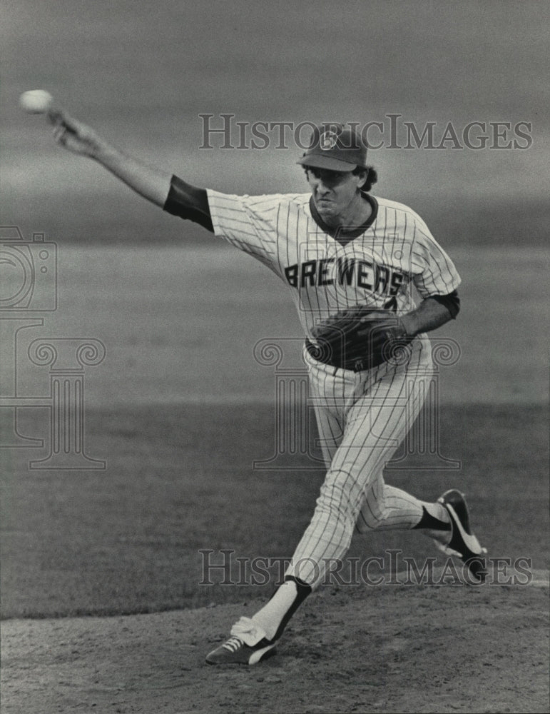 1984 Press Photo Brewer Baseball Pitcher Jaime Cocanower Pitched Them to Victory- Historic Images