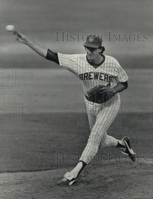1984 Press Photo Brewer Baseball Pitcher Jaime Cocanower Pitched Them to Victory- Historic Images