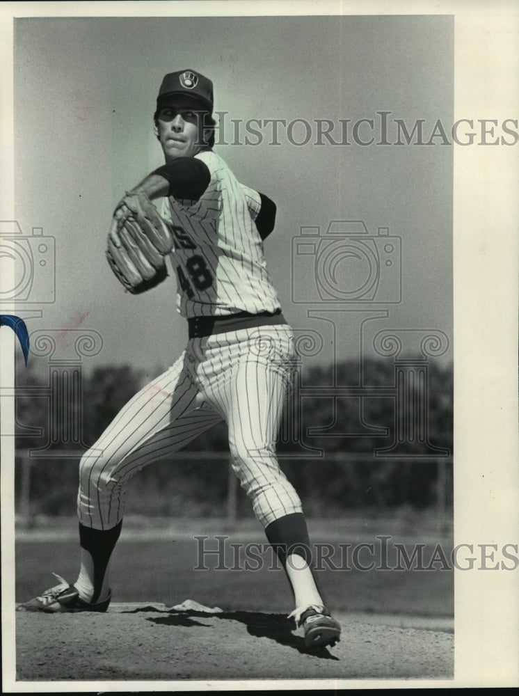 1985 Press Photo Milwaukee Brewers pitcher Tim Leary - mja77642- Historic Images